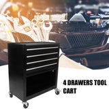 4 Drawers Multifunctional Tool Cart With Wheels Black