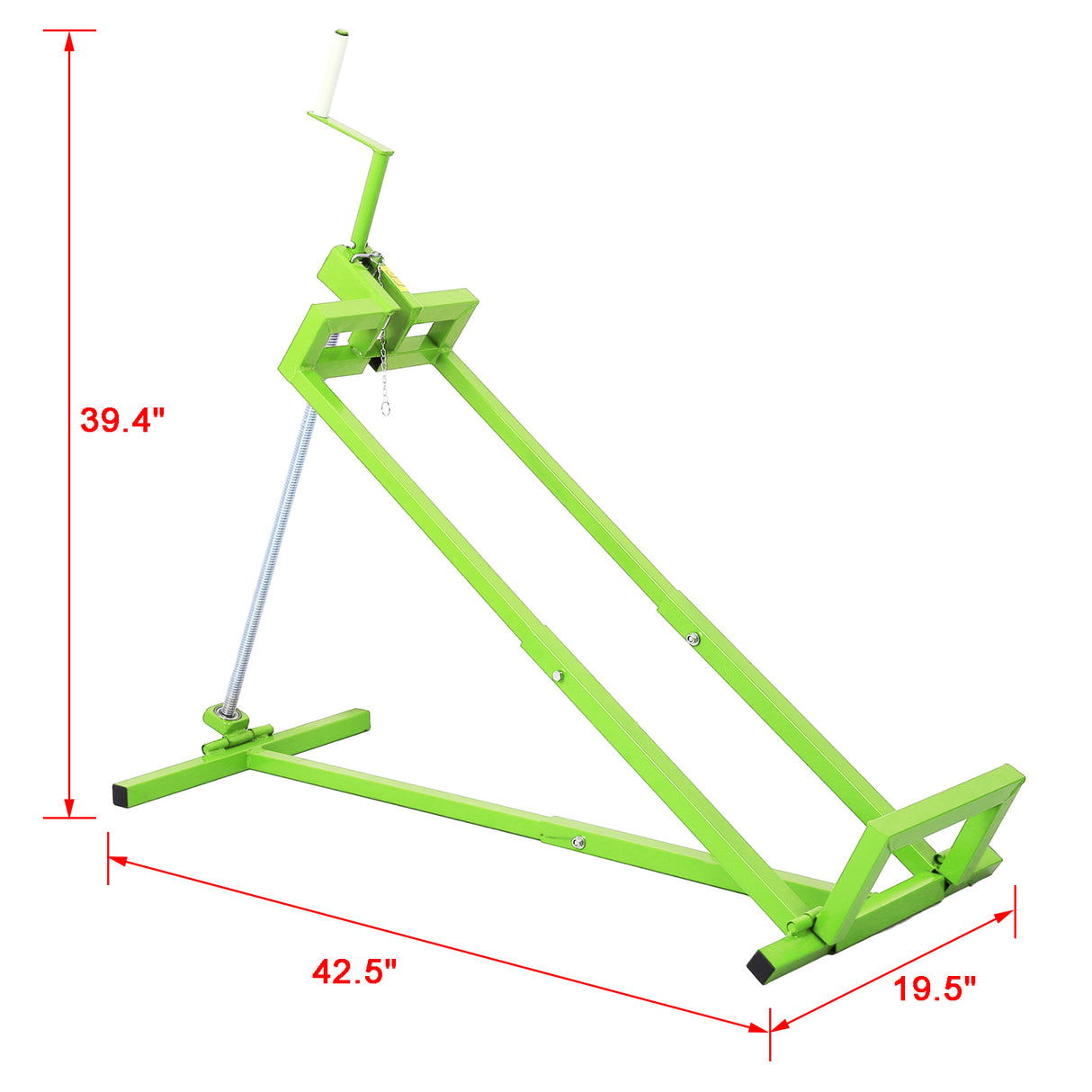 Elevador de cortacésped fácil para tractores de montar Elevador de capacidad de 800 libras Ayuda de limpieza universal + Inclinación ajustable de 45° Verde