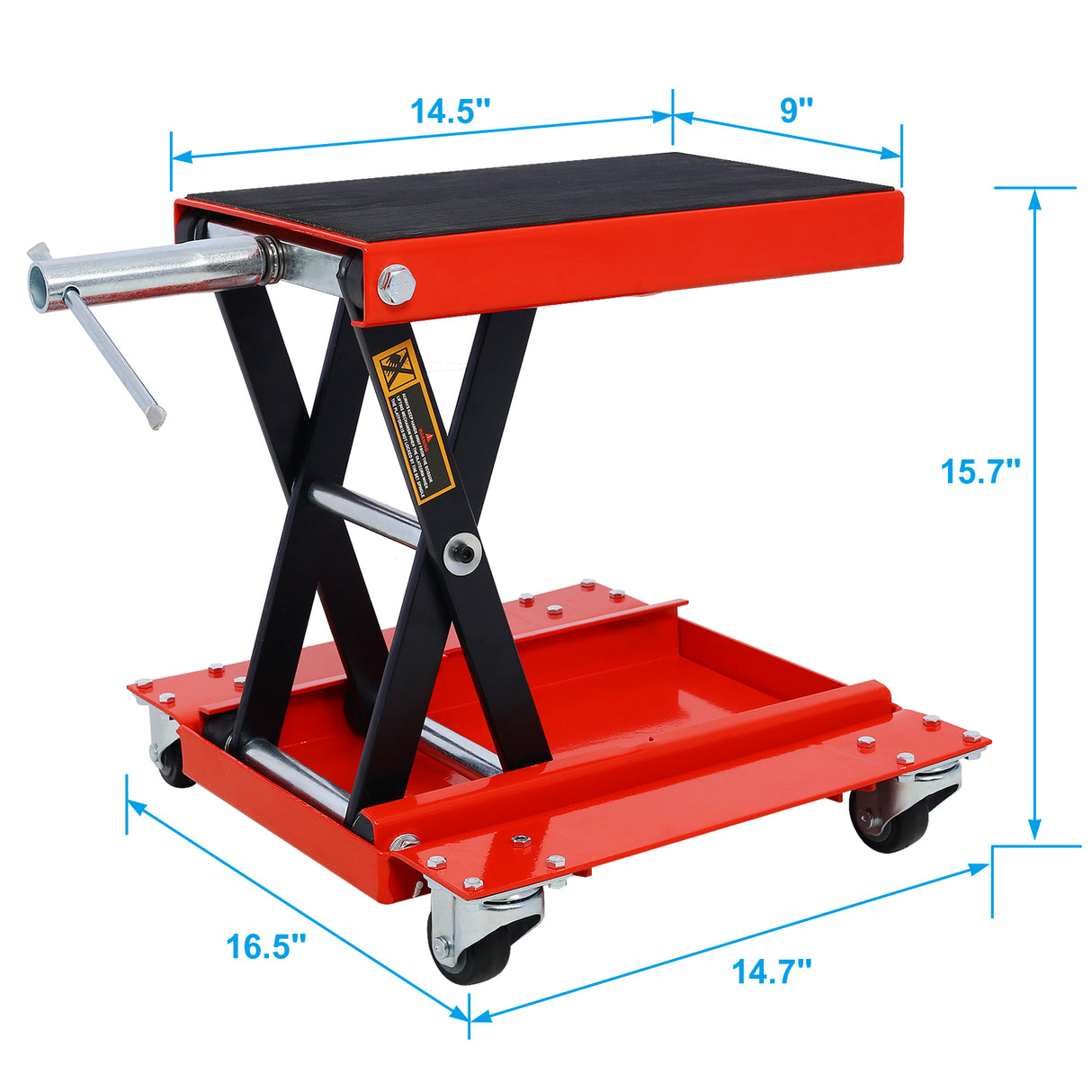 Elevador de motocicleta de 1100lb con gato Dolly, tijera, cubierta ancha, rueda central trasera delantera, soporte de motor, soporte portátil para bicicleta