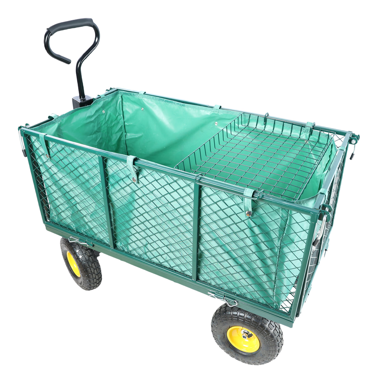 Garten-Blumenwagen, Transport, Brennholz, grüne Stofftasche