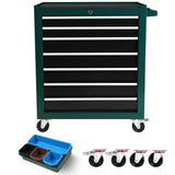 7-Drawer Rolling Tool Cart Box on Wheels Lockable Home Repair Storage Organizer Chest Cabinet for Mechanic Garage