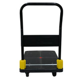 Natitiklop na Platform Push Hand Truck Cart 880 lbs. Kapasidad ng Timbang, 2 Swivel Brake Wheels--Black