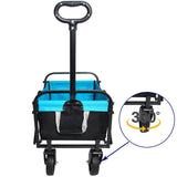 Mini-Klappwagen, Garten-Einkaufswagen, Strandwagen, Schwarz, Blau