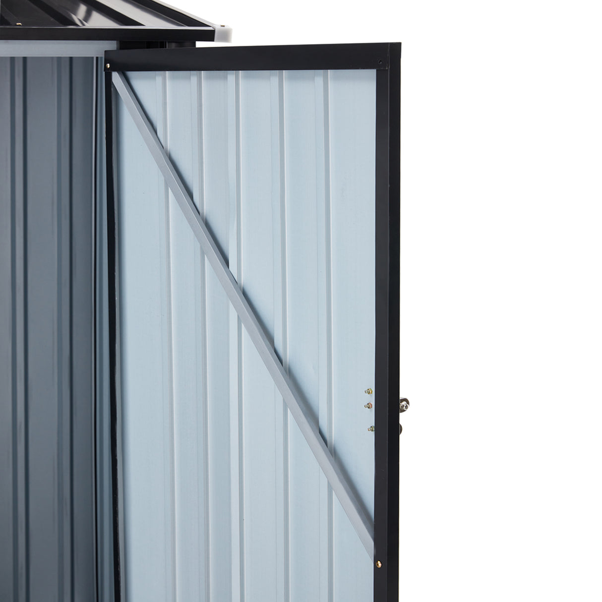 3 x 3 FT Outdoor Storage Shed Metal Steel Garden with Single Lockable Door Small Outdoor Utility Tool for Backyard Patio Lawn Dark Gray