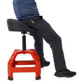 Pneumatic 360 Degree Swivel Stool Mechanics Rolling Creeper Seat Heavy Duty Red 300 lbs Capacity