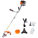 52cc Weed Wacker Gas Powered 3 in 1 Multifunction String Trimmer 8 inch Weed Wacker Attachments Heads 10" Metal 3T Blade Rubber Handle Shoulder & Strap Included EPA Compliant