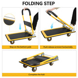 Moving Platform Hand Truck Home Large Foldable Push Cart Dolly 330 lbs Capacity Heavy Duty Space Saving Collapsible Swivel Push Handle Flat Bed Wagon