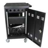 Mobile Charging Cart and Cabinet for Tablets Laptops 30-Device with Combination Lock Black