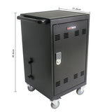 Mobile Charging Cart and Cabinet for Tablets Laptops 30-Device with Combination Lock Black