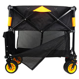 Carro plegable de gran capacidad, carro extensor Extra largo, carrito plegable para compras de jardín, carrito de playa, color negro y naranja