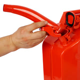 3 Pcs/Set 20 Liter (5 Gallon) Jerry Fuel Can with Flexible Spout Portable Tank Steel Gasoline Cars Trucks Equipment Red