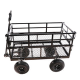 Musta Double Fence Utility Wagon Cart Puutarhakuorma-autot Polttopuut