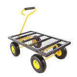 Wagon Cart Garden Trucks Transport Firewood Yellow Black