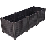 47.2" L X 15.7" D X 14.7" H Deep Raised Garden Bed Mga Plastic Planter Box para sa mga Gulay Bulaklak Mga Herbs at Succulents Self-Watering Raised--Brown