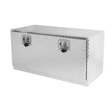 36 inch zware zwarte aluminium loopvlak gereedschapskist vrachtwagenaanhangwagen onderzijde opslag + sloten met T-handgreep klinksleutel 36 "(36" x 17,1 "x 17,9")