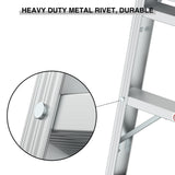 Work Platform Aluminum Portable Bench Folding Ladder ANSI Capacity 225 LBS 40"--Grey