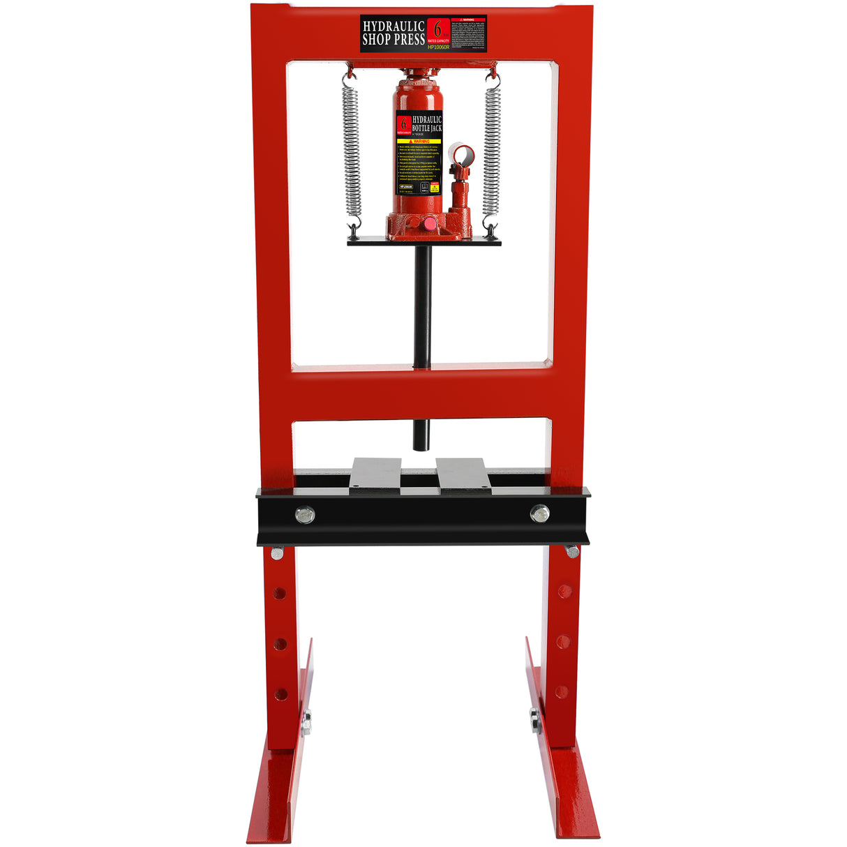 6 Ton Hydraulic H-Frame Garage Floor Shop Press with Plates Adjustable--Red