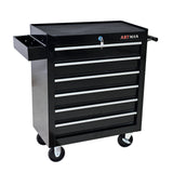 6 Drawers Multifunctional Tool Cart with Wheels Black