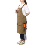 Long Heavy Duty Canvas Tool Apron Carpenter Woodworking Apron Mga Karpintero 16 Oz Ganap na Naaangkop sa Kumportableng Pagkasyahin sa Mga Lalaki at Babae na hindi na-wax