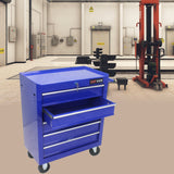 5 Drawers Multifunctional Tool Cart with Wheels Blue