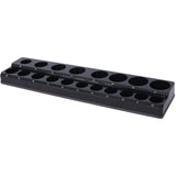 Ensemble de 6 supports de rangement de douilles magnétiques comprenant des plateaux métriques SAE de 1/4", 3/8" et 1/2" pouvant contenir 141 douilles de taille standard et de taille profonde (douille non incluse) - Vert et noir