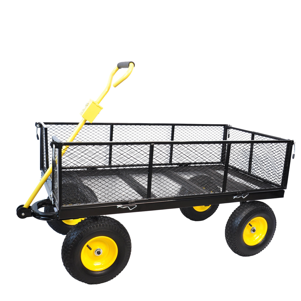 Grand chariot de jardin, camions de transport de bois de chauffage, charge statique maximale 880 lb, jaune et noir