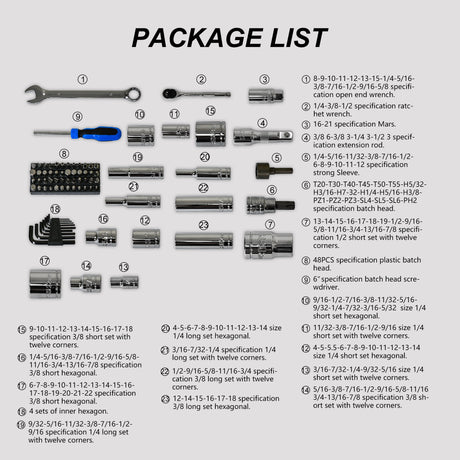 Boîte à outils à main de 266 pièces avec outils noir