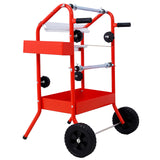 Machine à papier de masquage multi-rouleaux mobile 18" avec plateaux de rangement rouge