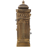 Mailbox Residential The Court Large-Capacity Letter Box Garden Floor Safety Outdoor Rainproof Postbox Statue--Copper