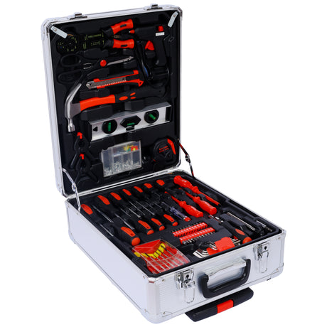 899pcs Home Repair Tool Set Kit Toolbox Storage Case with 4 Drawers General Household Tool Kit with Rolling Tool Box