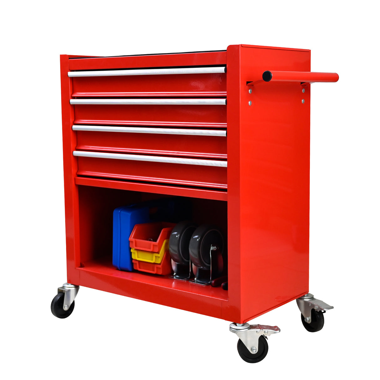 4 Drawers Tool Cabinet with Tool Sets Red