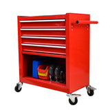 4 Drawers Tool Cabinet with Tool Sets Red