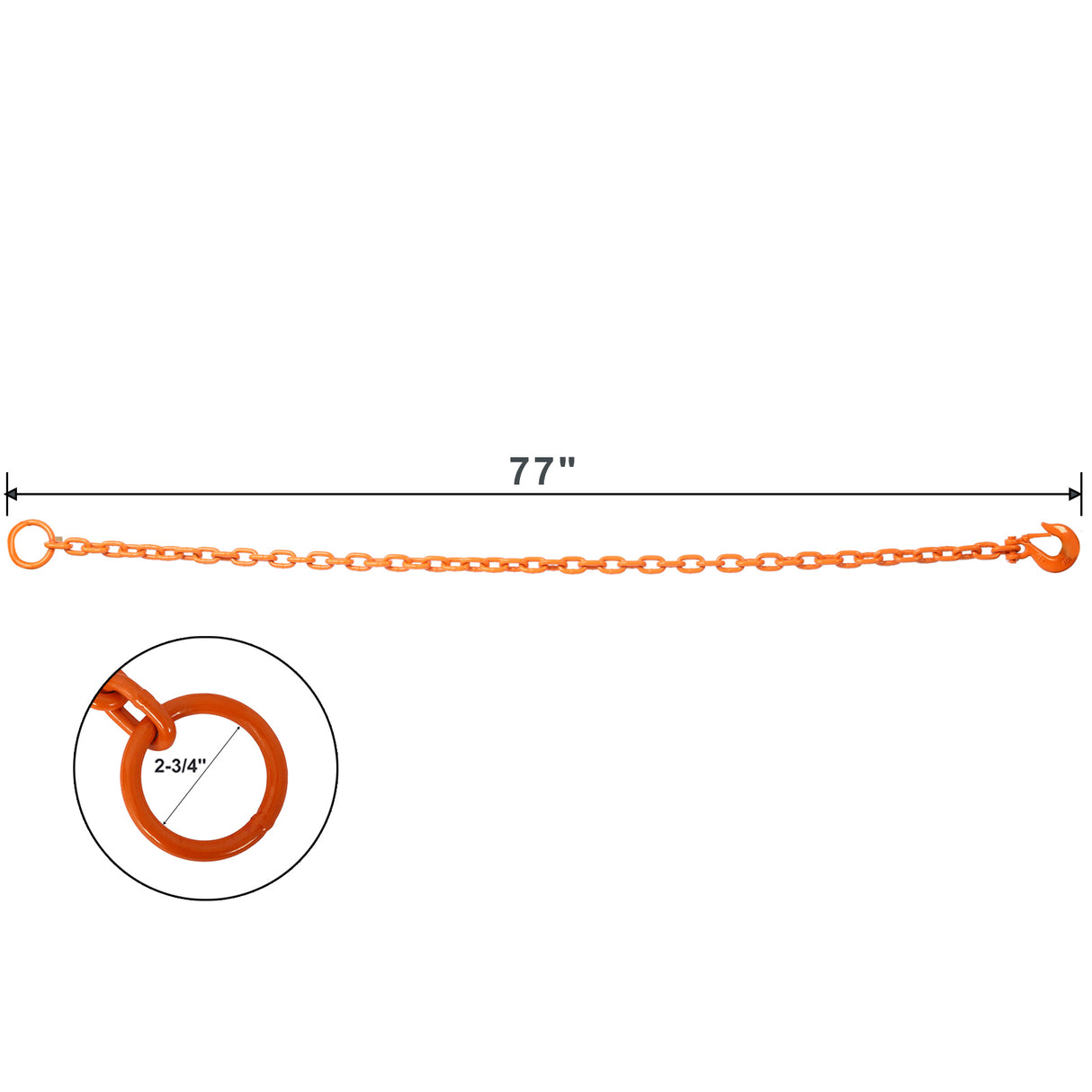 Cadena de remolcador para arrancadores de troncos de 6 pies - Naranja