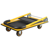 Gumagalaw na Platform Hand Truck Tahanan Malaking Natitiklop na Push Cart Dolly 330 lbs Kapasidad Mabigat na Tungkulin Space Saving Collapsible Swivel Push Handle Flat Bed Wagon