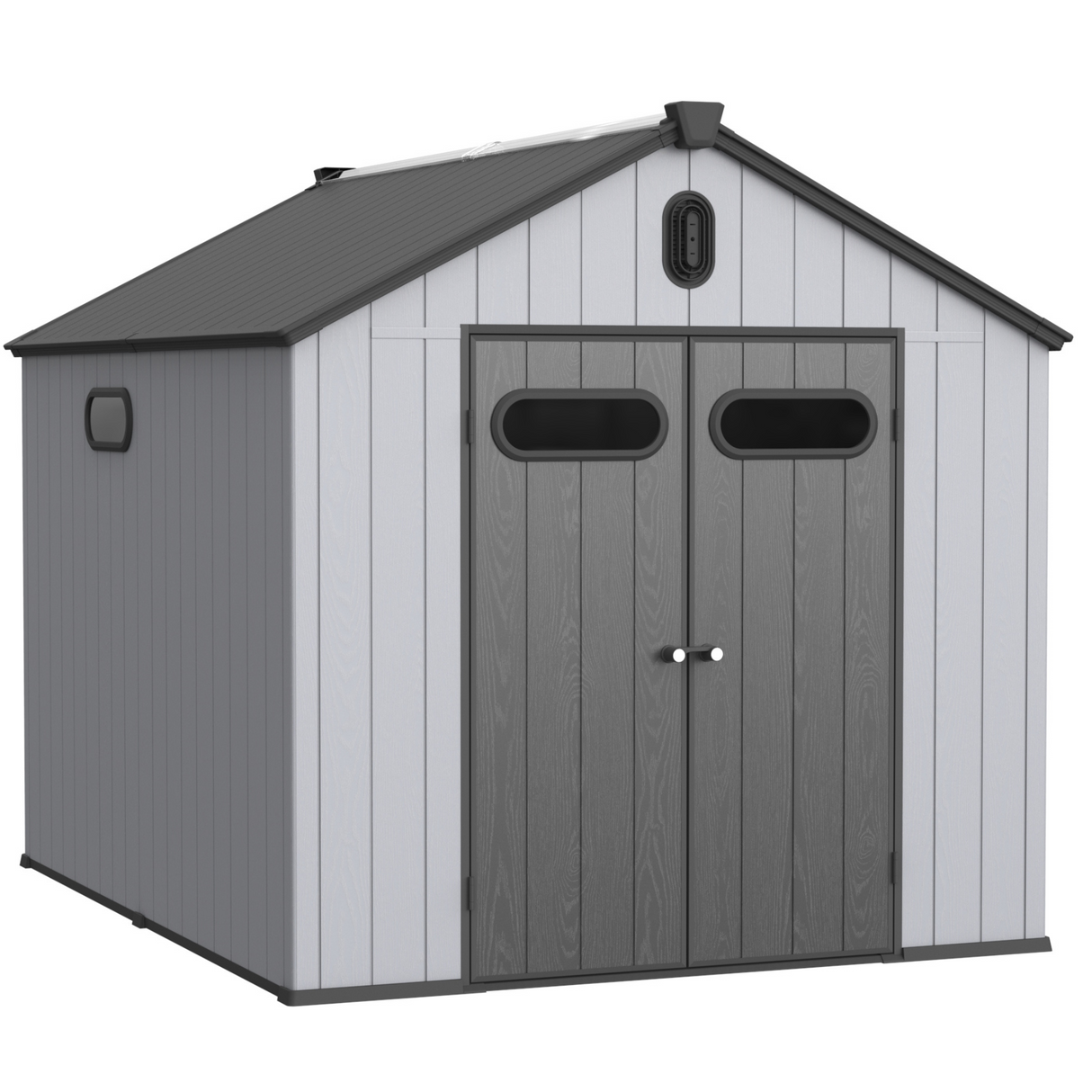 8×10ft Plastic Storage Shed for Backyard Garden Big Spire Tool Black Grey