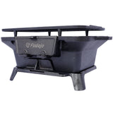 Grill ovale en fonte, poêle à charbon de bois et de table Portable d'extérieur, petit réchaud de Camping Durable émaillé Hibachi-noir