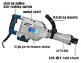 Elektrischer Abbruchhammer mit 1700 W und 1850 Schlägen pro Minute, 1-1/8 Zoll SDS-Sechskant-Bohrer-Set für Beton- und Straßenbrecher