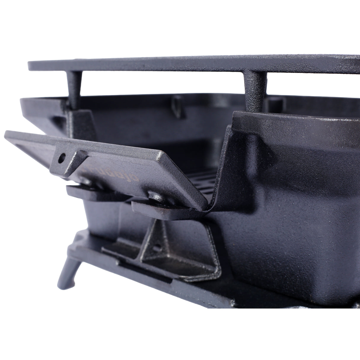 Grill ovale en fonte, poêle à charbon de bois et de table Portable d'extérieur, petit réchaud de Camping Durable émaillé Hibachi-noir