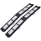 80" Steel Loading Ramp 800LBS Capacity Portable Motorcycle Folding ATV para sa Pick up Truck Black Pack of Pares