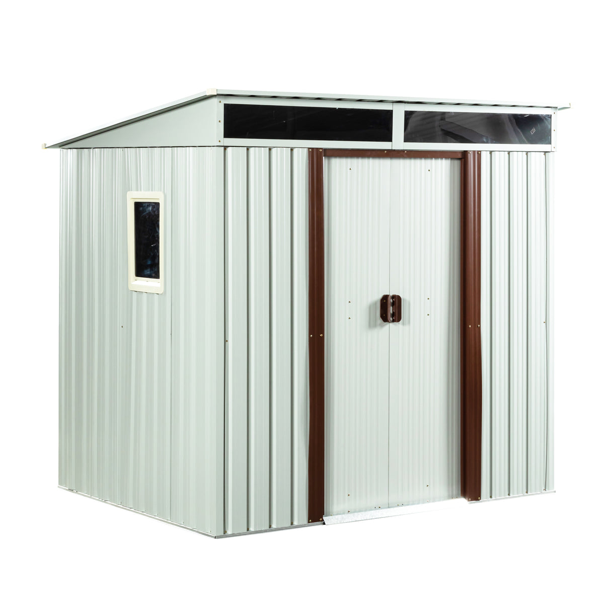 6ft x 5ft Outdoor Metal Storage Shed na may Window White