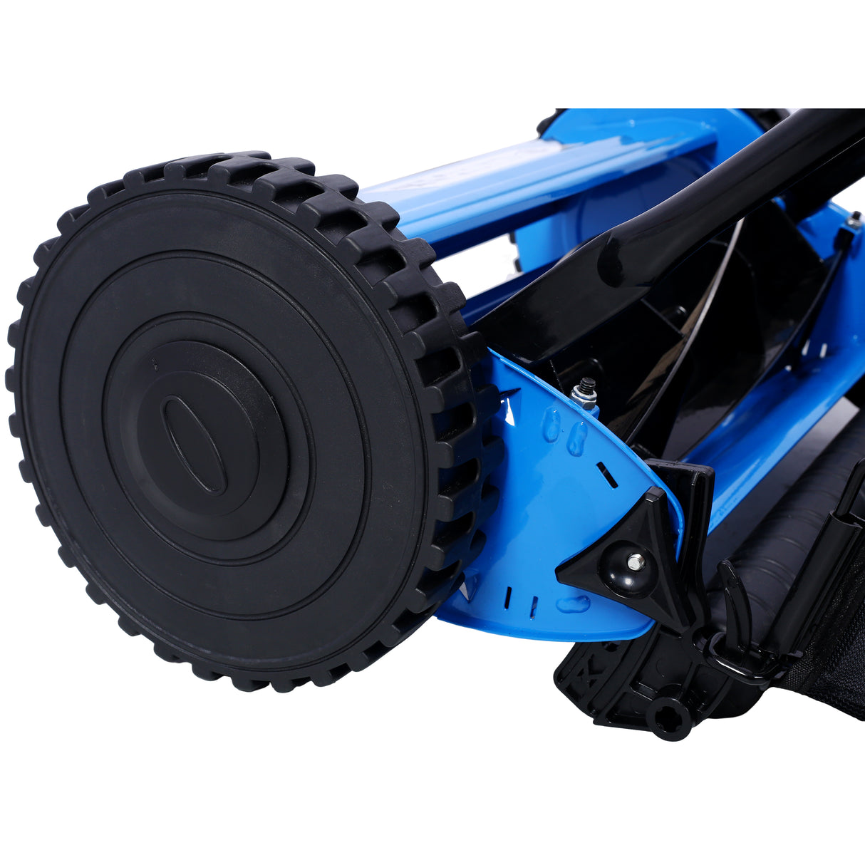 16-Inch 5-Blade Push Reel Lawn Mower with Grass Catcher Blue