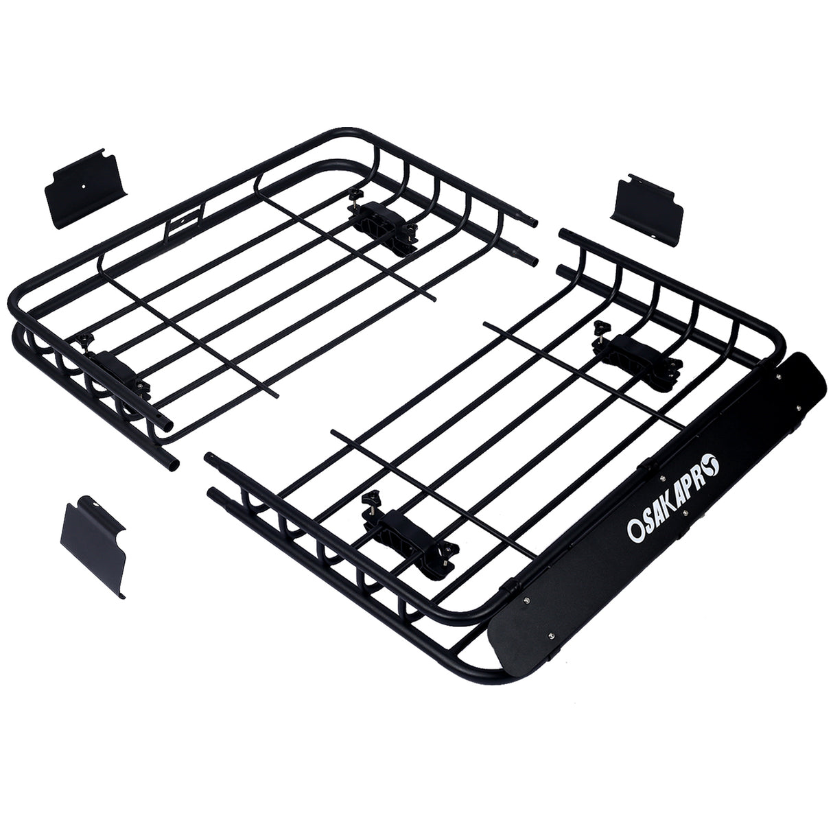 Cesta portaequipajes para techo, portaequipajes para techo de automovilismo, montaje superior de acero negro de 42"