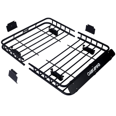 Rooftop Cargo Carrier Basket Motoring Roof Rack Top Mount 42" Black Steel