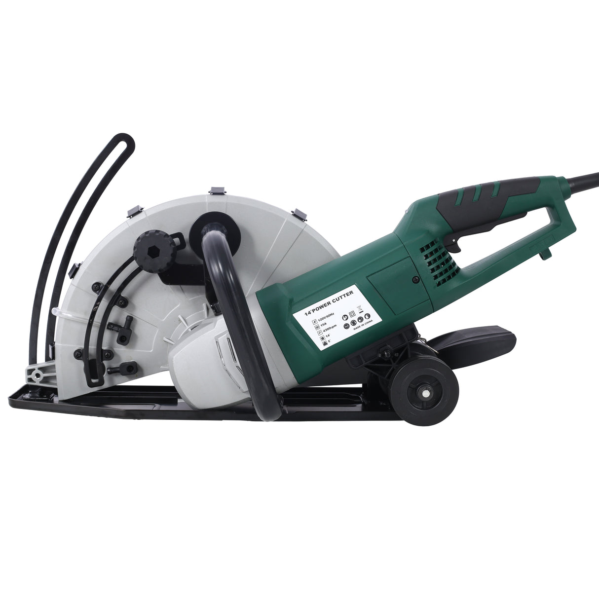 Portable 14" Wet/Dry Electric Corded Circular Concrete Saw/Power Angle Cutter 2600W w/Water Line & Guide Roller With Blade ETL Certificate