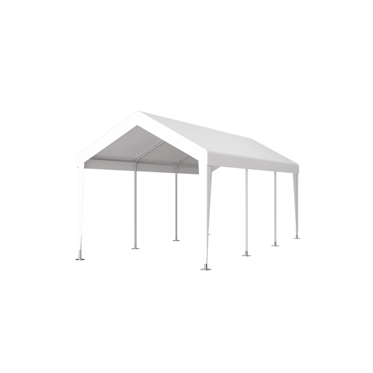 12' x 20' Carport Portable Garage Heavy Duty Canopy with 2 Roll-up Doors & 4 Ventilated Windows for Car Truck Boat Garden Tools--White