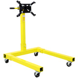 Engine Stand 1250 LBS Capacity 360 Degree Adjustable Mounting Head 4 Ball-Bearing Swivel Caster Wheels Heavy-Duty Square Steel Frame--Yellow