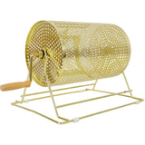 Raffle Ticket Spinner 12 x 8 Inch Drum Lottery Spinning Drawing Brass Plated Roll Box with Wooden Turning Handle Holds 2500 Tickets or 100 Ping Pong Balls for Events