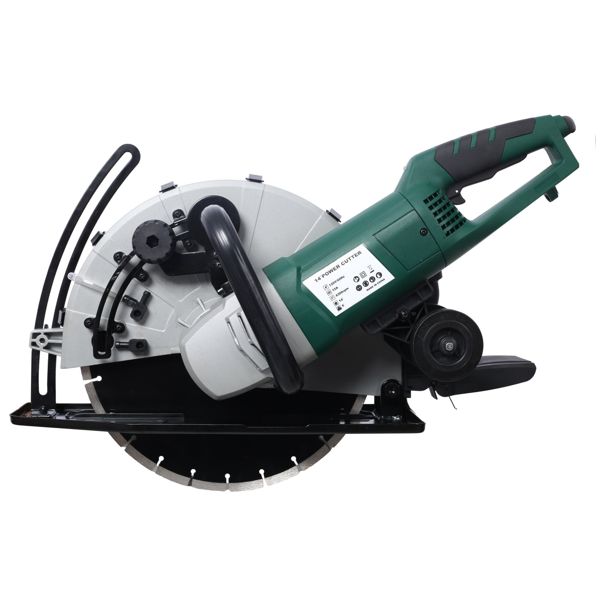 Portable 14" Wet/Dry Electric Corded Circular Concrete Saw/Power Angle Cutter 2600W w/Water Line & Guide Roller With Blade ETL Certificate