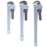 3PCS Aluminium Pipe Wrench Set Adjustable Jaw Plumbing 14" 18" 24" inch