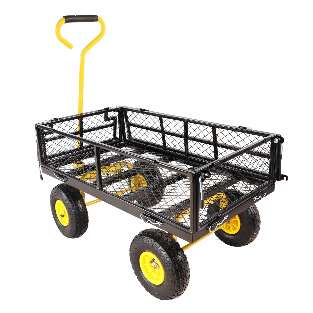 Wagon Cart Garden Trucks Transport Firewood Yellow Black